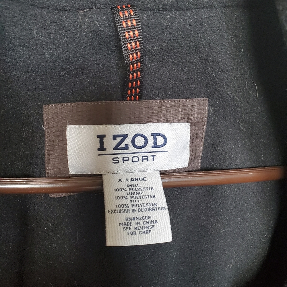 Classic Izod Sport Jacket Men's, XL, Brown, Black Fleece Inside, Great Jacket - Picture 5 of 7